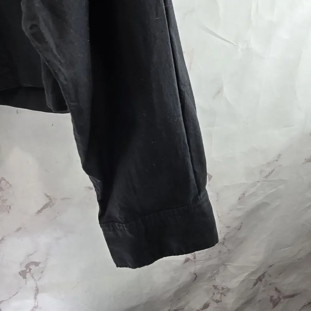 Everlane Shirt Womens Black Button Up The Silky Cotton Way Short Crop NEW